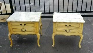 Vintage Victorian Style Marble End Tables - A Pair
