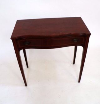 Vintage Solid Mahogany Hall Entry Table & Drawer Made By Wabash Indiana Usa