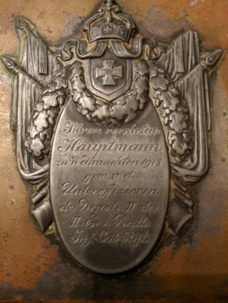 Wwi Cigar Box Inscribed To Hauptmann On Christmas 1915