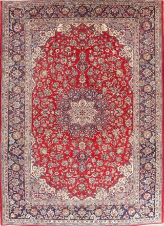 Vintage Traditional Floral RED Najafabad Area Rug Hand - Knotted Living Room 10x14 2