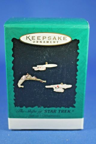Hallmark Keepsake Ornament - 1995 Star Trek The Three Ships Of Star Trek - Nos