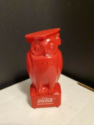 Vintage 1950s Coca Cola Owl Promo Advertising Celluloid Coin Bank Coke Soda Pop
