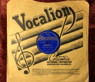 78 Rpm Rare The Dezurik Sisters 1938 Vocalion Birmingham Jail E - /go To Sleep E,