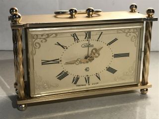 Vintage Russian Mantle Clock Gold Metal Made In Russia Craba Spares Repair
