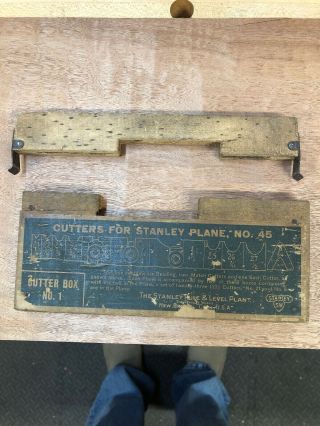 Vintage Blade Box No.  1 For Stanley No 45 Sw Combination Plane Irons/ Cutters