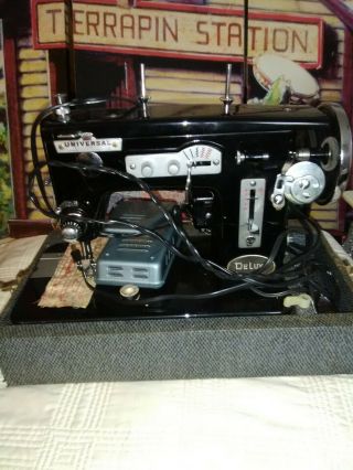 Vintage Universal Automatic Zig Zag 1803 - B Sewing Machine W/ Case