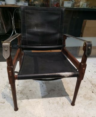 Late 18th - Early 19th Century Campaign Chair Leather Appears To Be Rosewood