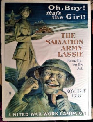 World War 1 Doughboy Poster 30x40 Authentic 1918