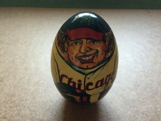Chicago White Sox Russian Wooden Weeble Wobble Baseball Bell Figurine Signed