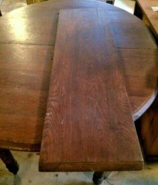 Local Pickup Antique Oak Round Kitchen Table w/Leaf Wood Rustic Country Style 3