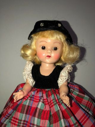 Vintage Vogue Ginny Doll in her Tagged Plaid Holiday Dress 3