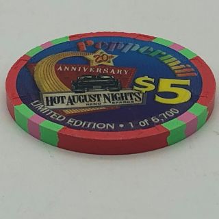 Peppermill Casino 2006 Reno NV $5 Casino Chip Limited Edition Hot August Nights 2