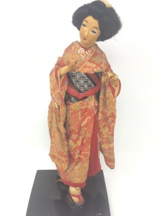 13 " Vintage Nishi Japanese Geisha Girl Doll Cloth Traditional Japan Kimono Old