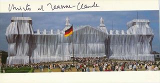 Christo & Jeanne Claude - Signed Wrapping Photograph Card