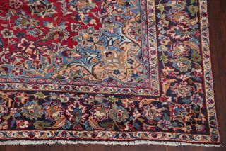 9x12 Vintage Floral Najafabad Area Rug Red Oriental Hand - Knotted Wool Carpet
