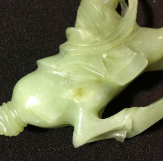 Chinese Green Jade Nephrite Hand Carved Tang War Horse 3