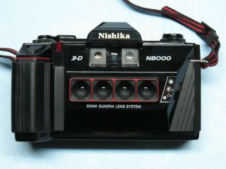 Vintage Nishika N8000 35mm 3d Quadra Lens Film Camera/case/books/strap