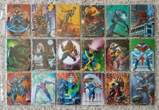 1992 Marvel Masterpieces Complete 100 Card Set,  Chase Cards,  Near