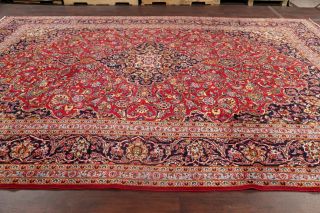 Vintage Traditional Floral Red Area Rug 10x14 Hand - Knotted Living Room
