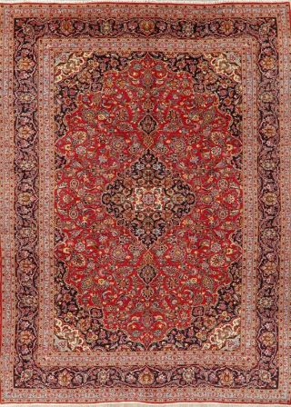 Vintage Traditional Floral RED Area Rug 10x14 Hand - Knotted Living Room 2