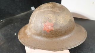 Wwi Us Army Doughboy Helmet Painted For 6th Infantry Division