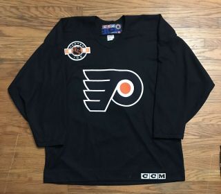 Vintage Philadelphia Flyers Ccm Center Ice Hockey Jersey Black Size Large