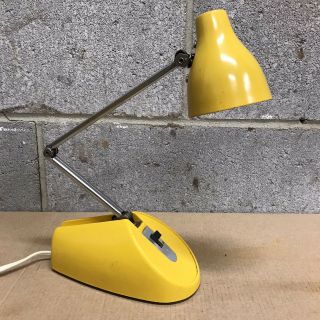 Vintage Small Extendable Desk Reading Lamp Mid Century Modern Yellow