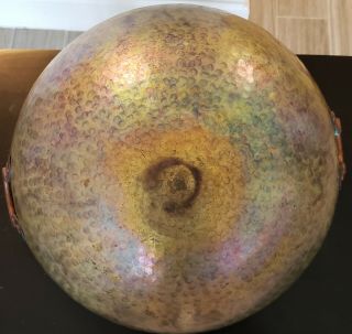 Vintage Hand Hammered Copper Brass Large Wok Or Decorative Bowl