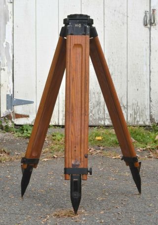 Vintage Keuffel & Esser Oak Surveying Tripod Standard Wood Legs K&e