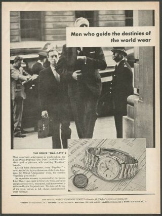 Rolex Oyster Perpetual  Day - Date  - 1964 Vintage Print Ad