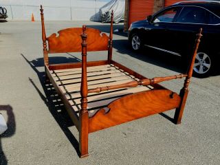 Vintage Solid Mahogany Chippendale Full Size Double 4 - Poster Bed L@@k