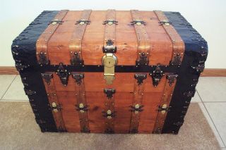 Antique Steamer Trunk,  Waterfall,  Gorgeous,  Restored,  Best Of The Best,  Rare