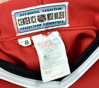 Vintage 90 ' s Chicago Blackhawks Center Ice CCM Red Jersey CANADA 48 Fight Strap 3