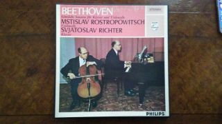 Beethoven Son.  For Cello & Piano Rostropovich Richter Philips Box 2 Lp 