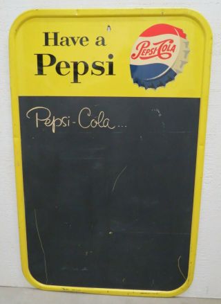 Vintage Metal Pepsi Cola Chalkboard Advertising Menu Sign Country Store