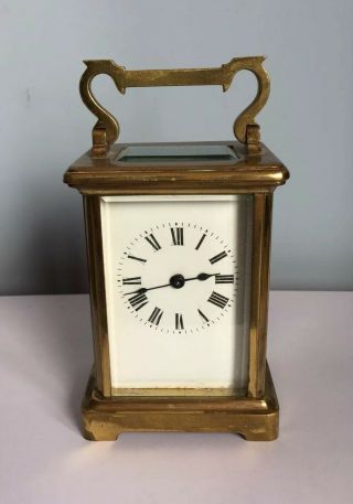 Antique 19th Century French Mechanical Brass Carriage Clock Spares Or Repairs
