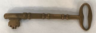 Large Antique Vintage Brass Key 5 5/8” Long