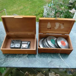 Vintage Thorens Music Box With 30 Discs Switzerland