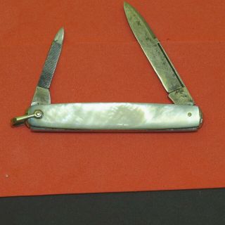 Vintage Remington Umc Pocket Knife,  2 Blade,  R6504 U.  S.  A.  Mother Of Pearl