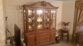 Vintage Antique China Cabinet With Hutch