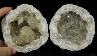 " Snowball " Smoky Quartz And 1 " Calcite Crystal 5,  " Keokuk Geode