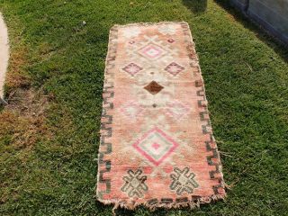 Vintage.  Authentic Woolen Azilal Rug Moroccan Berber /old Rug 5 