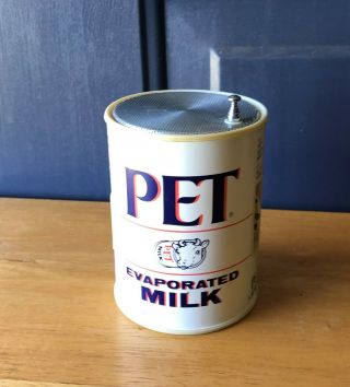 Late 1960s To Early 1970s Pet Milk Can Radio