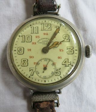 Wwi Us Army Signal Corps Tissot&fils Trench Wristwatch Old Vtg Antique