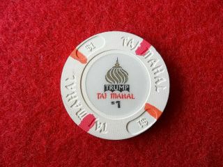 Donald Trump Taj Mahal Casino $1 Chip Blast White & Spectacular