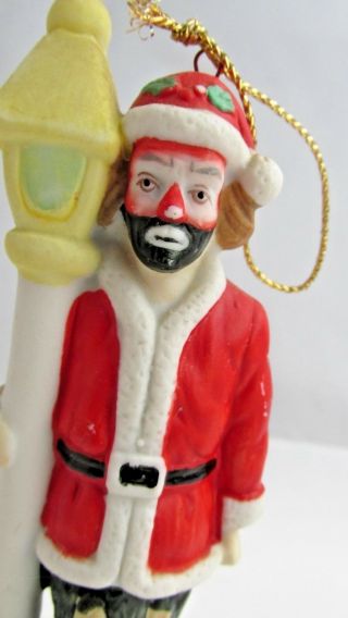 Emmett Kelly Jr.  Ornament Figurine Hobo Clown Christmas Santa Figurine Lamppost 3