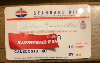 Expired Vintage Standard American Gas Oil Credit Card 60 