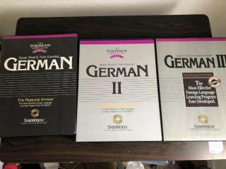 German 1 2 3 Audio Cassette Books Pimsleur Sybervision Language Learn Vintage