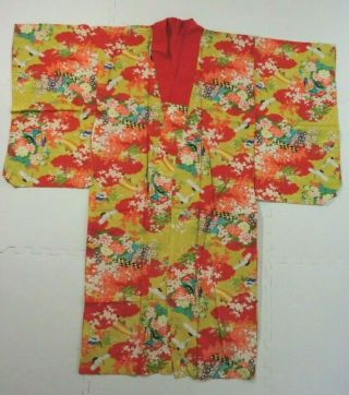 Antique,  Japanese Kimono,  Juban Inner,  Silk,  Light Brown N081507