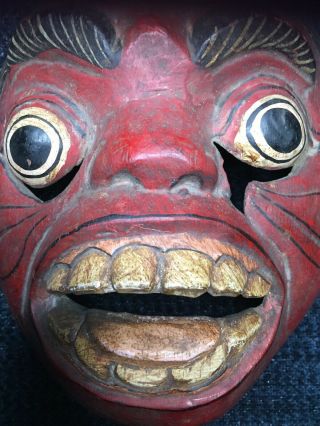 Antique Indonesian Javanese Wayang Topeng Theater Wood Theatrical Mask Indonesia 2